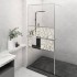 Mampara ducha con estante vidrio ESG y aluminio cromo 80x195