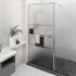Mampara ducha con estante vidrio ESG y aluminio cromo