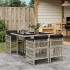 Set comedor de jardín 5 pzas cojines ratán sintético gris