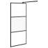 Mampara ducha con estante vidrio ESG y aluminio negro 90x195