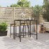 Mesa alta bar ratán PE y superficie vidrio negro 110x70x110