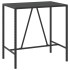 Mesa alta bar ratán PE y superficie vidrio negro 110x70x110