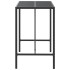 Mesa alta bar ratán PE y superficie vidrio negro 110x70x110