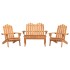 Juego de muebles de jardín Adirondack 4 piezas madera