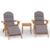 Juego de muebles de jardín Adirondack 3 piezas madera