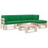 Muebles de palets 4 pzas y cojines madera pino