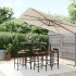 Mesa bar y taburetes jardín 7 pzas madera acacia ratán PE