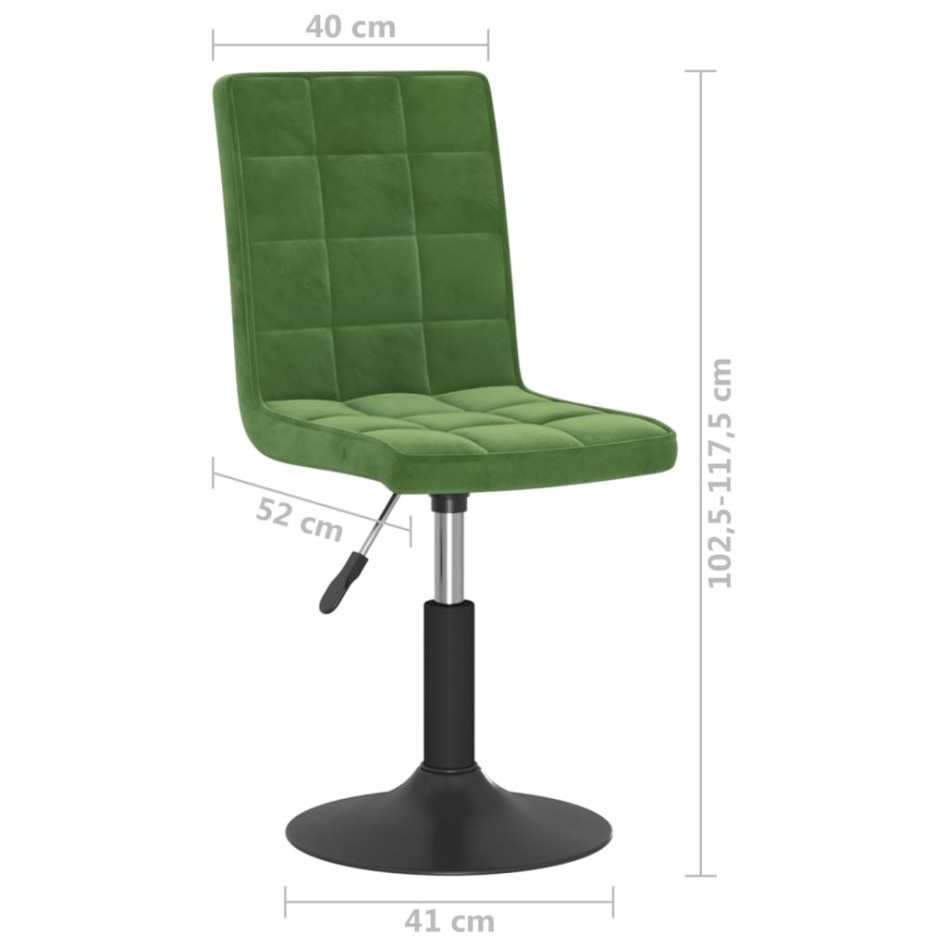 Sillas de comedor giratorias 2 unidades terciopelo verde