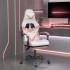 Silla gaming giratoria y reposapiés cuero sintético blanco