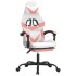 Silla gaming giratoria y reposapiés cuero sintético blanco