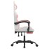 Silla gaming giratoria y reposapiés cuero sintético blanco
