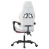 Silla gaming giratoria y reposapiés cuero sintético blanco