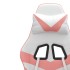 Silla gaming giratoria y reposapiés cuero sintético blanco