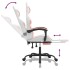 Silla gaming giratoria y reposapiés cuero sintético blanco