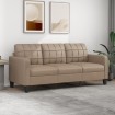 Sofá de 3 plazas de cuero sintético color capuchino 180 cm