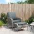 Sillón de jardín con reposapiés ratán sintético