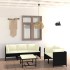 Set de muebles de jardín 6 pzas y cojines ratán sintético