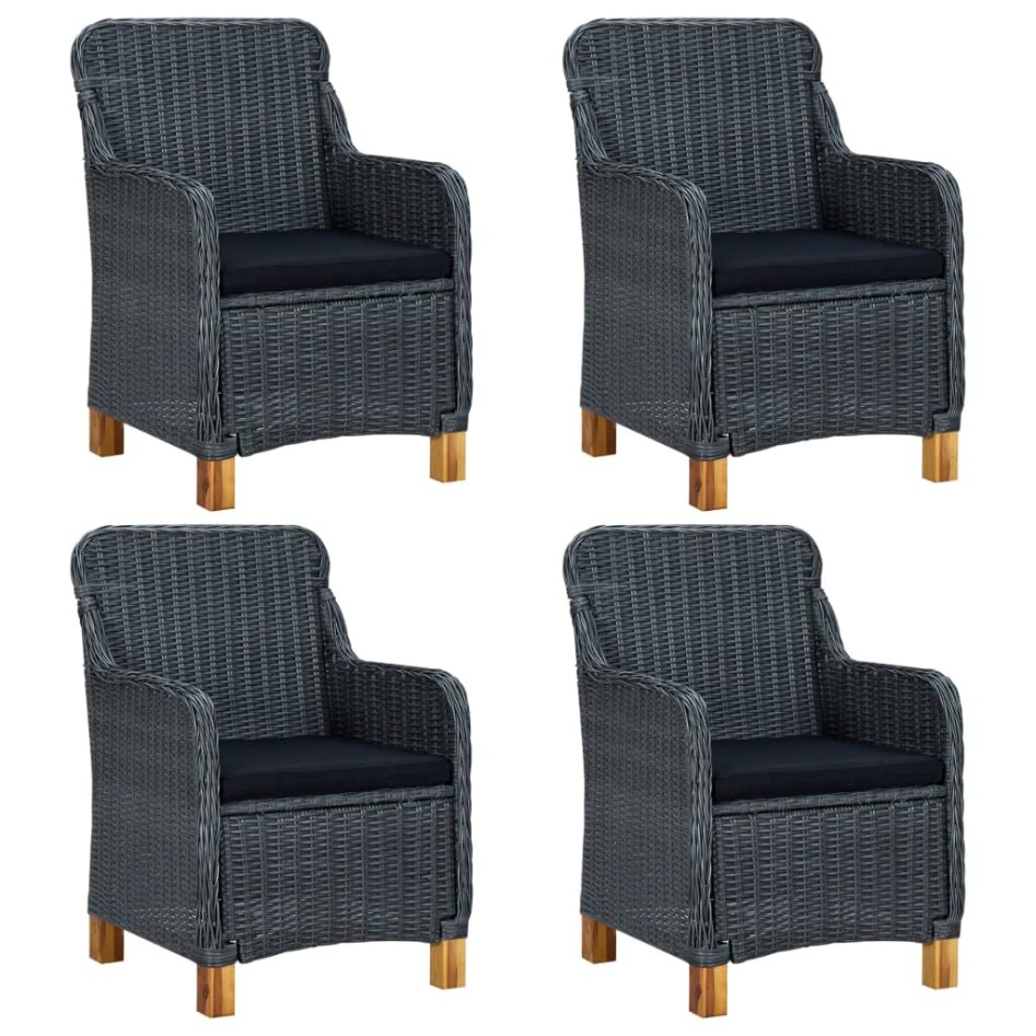 Juego de comedor para jardín de 5 piezas gris