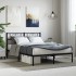 Estructura cama sin colchón con cabecero metal negro 140x190