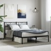 Estructura cama sin colchón con cabecero metal negro 140x190 cm