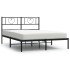 Estructura cama sin colchón con cabecero metal negro 140x190