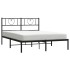 Estructura cama sin colchón con cabecero metal negro 140x190