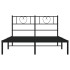 Estructura cama sin colchón con cabecero metal negro 140x190