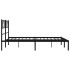 Estructura cama sin colchón con cabecero metal negro 140x190