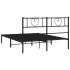 Estructura cama sin colchón con cabecero metal negro 140x190