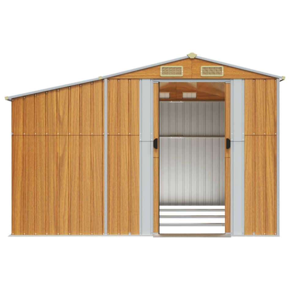 Cobertizo jardín acero galvanizado marrón claro