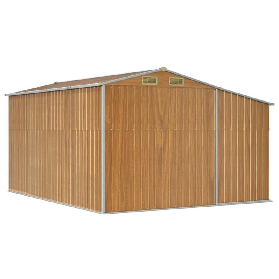 Cobertizo jardín acero galvanizado marrón claro