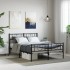 Estructura cama sin colchón con estribo metal negro 140x200