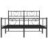 Estructura cama sin colchón con estribo metal negro 140x200