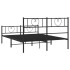 Estructura cama sin colchón con estribo metal negro 140x200