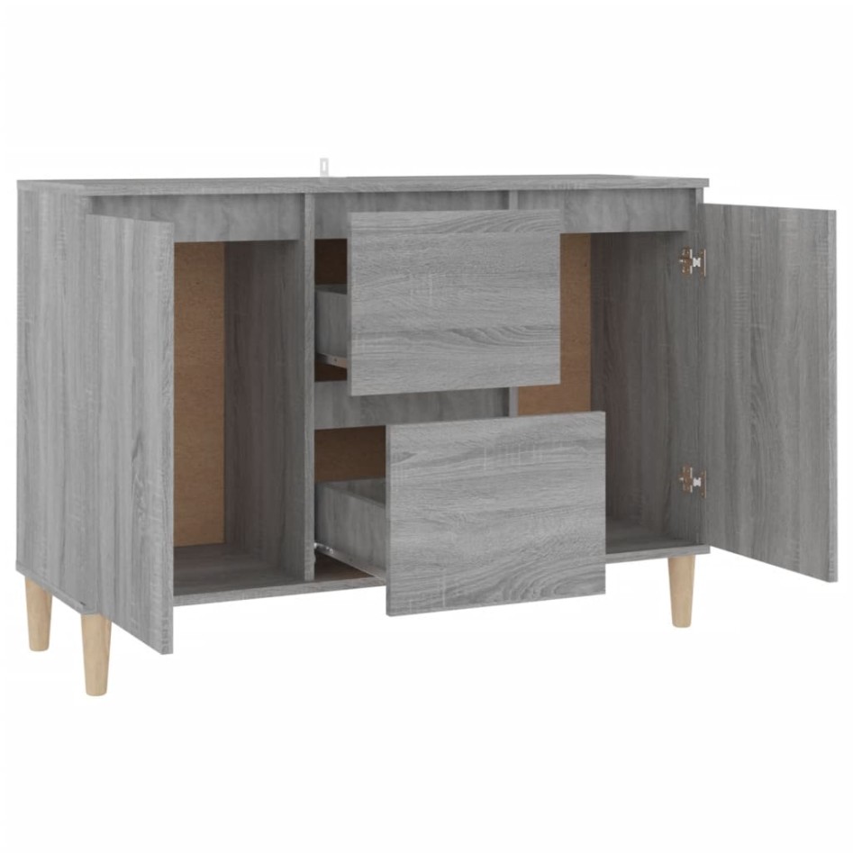 Aparador de madera de ingeniería gris Sonoma 101x35x70