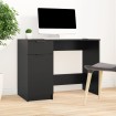 Escritorio de madera contrachapada negro 100x50x75 cm