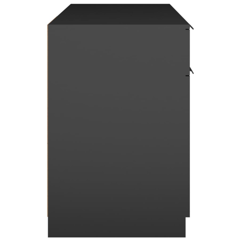 Escritorio de madera contrachapada negro 100x50x75