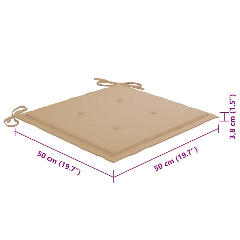 Sillas comedor de jardín y cojines 8 uds madera maciza