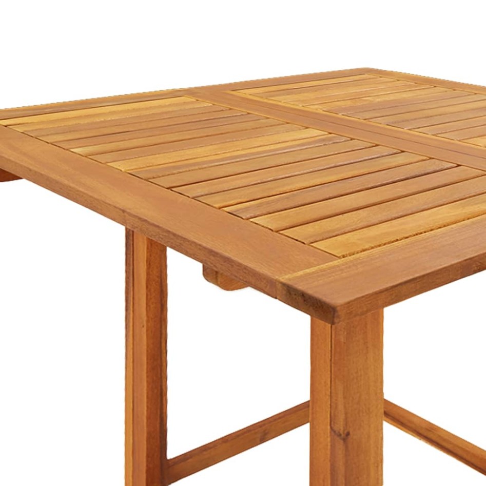 Mesa alta de terraza madera maciza de acacia 75x75x110