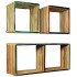 Set estantería de pared 3 uds teca maciza reciclada