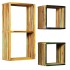 Set estantería de pared 3 uds teca maciza reciclada