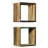 Set estantería de pared 3 uds teca maciza reciclada