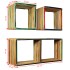 Set estantería de pared 3 uds teca maciza reciclada