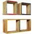 Set estantería de pared 3 uds teca maciza reciclada