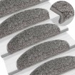 Alfombras de peldaños de escalera 15 uds gris 65x21x4 cm