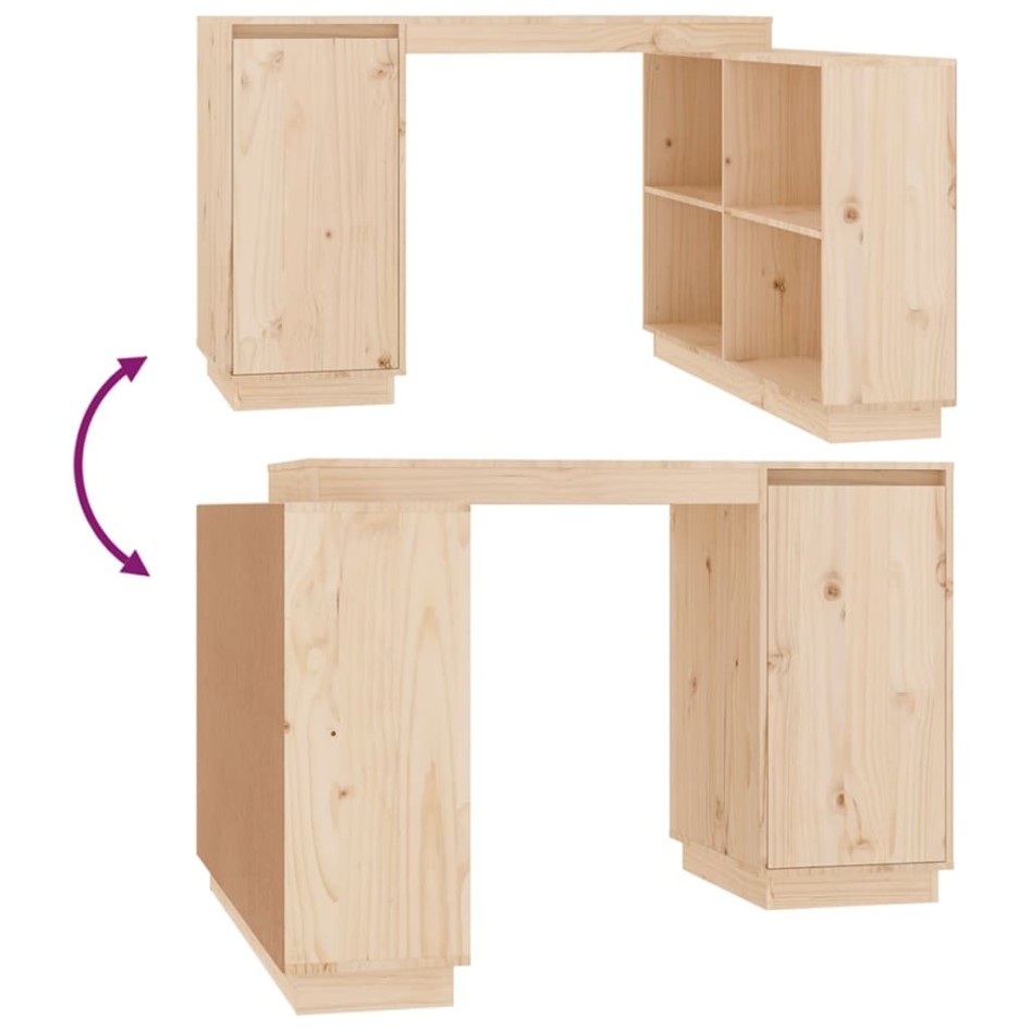 Escritorio de madera maciza de pino 110x50x75