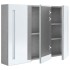 Armario de baño con espejo LED gris hormigón 89x14x62