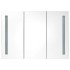 Armario de baño con espejo LED gris hormigón 89x14x62