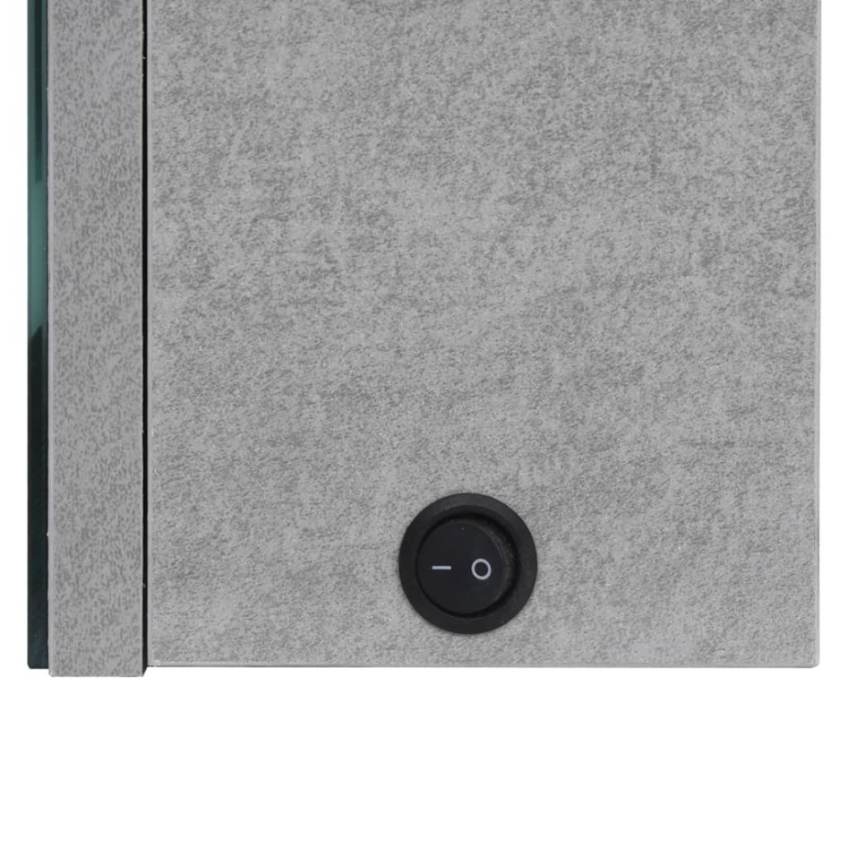 Armario de baño con espejo LED gris hormigón 89x14x62