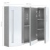 Armario de baño con espejo LED gris hormigón 89x14x62